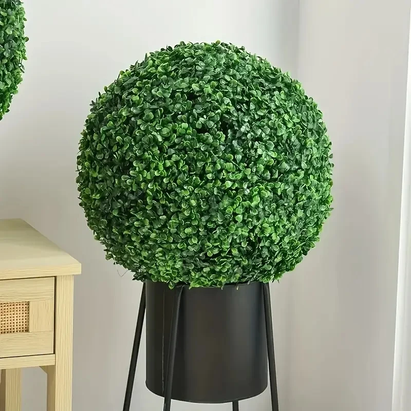 1pc/2pcs Multi-size Artificial Green Plastic Plant Grass Ball Green Simulation Plastic Plant Ornament Party Garden Decorations