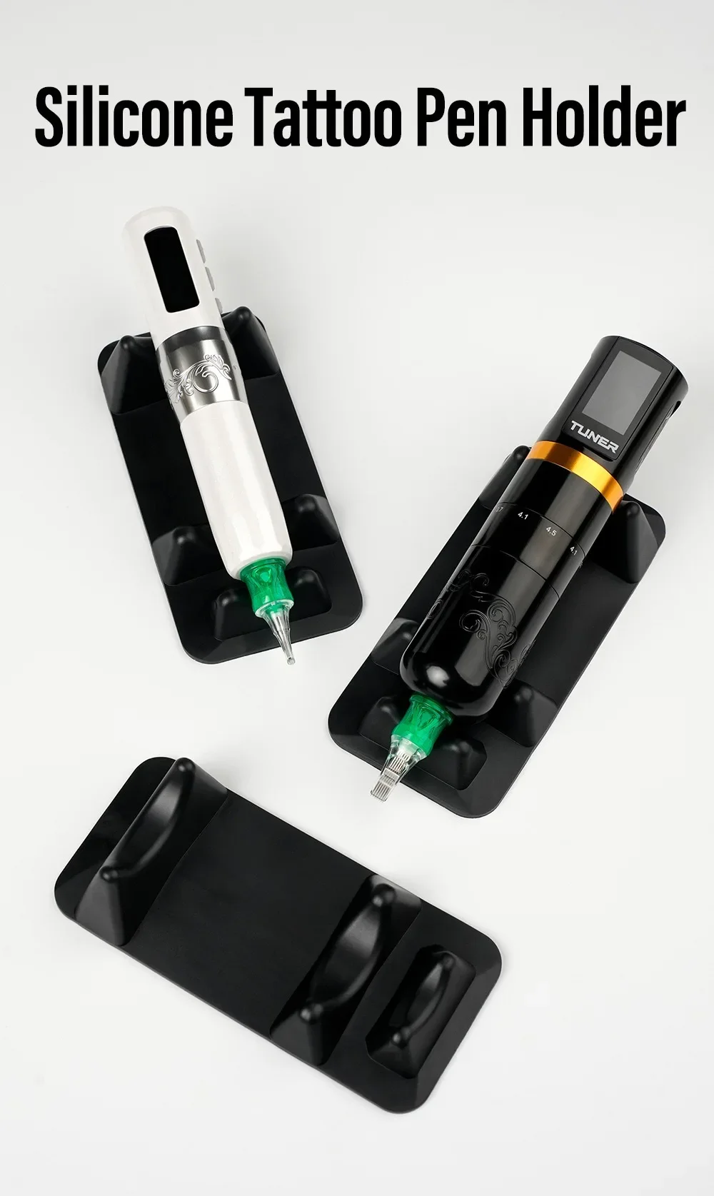 

Подставка для ручек для татуировки TPE Черная стойка для беспроводной ручки для татуировки Силиконовая беспроводная машина для татуировки Ручка Расходные материалы для макияжа Инструменты