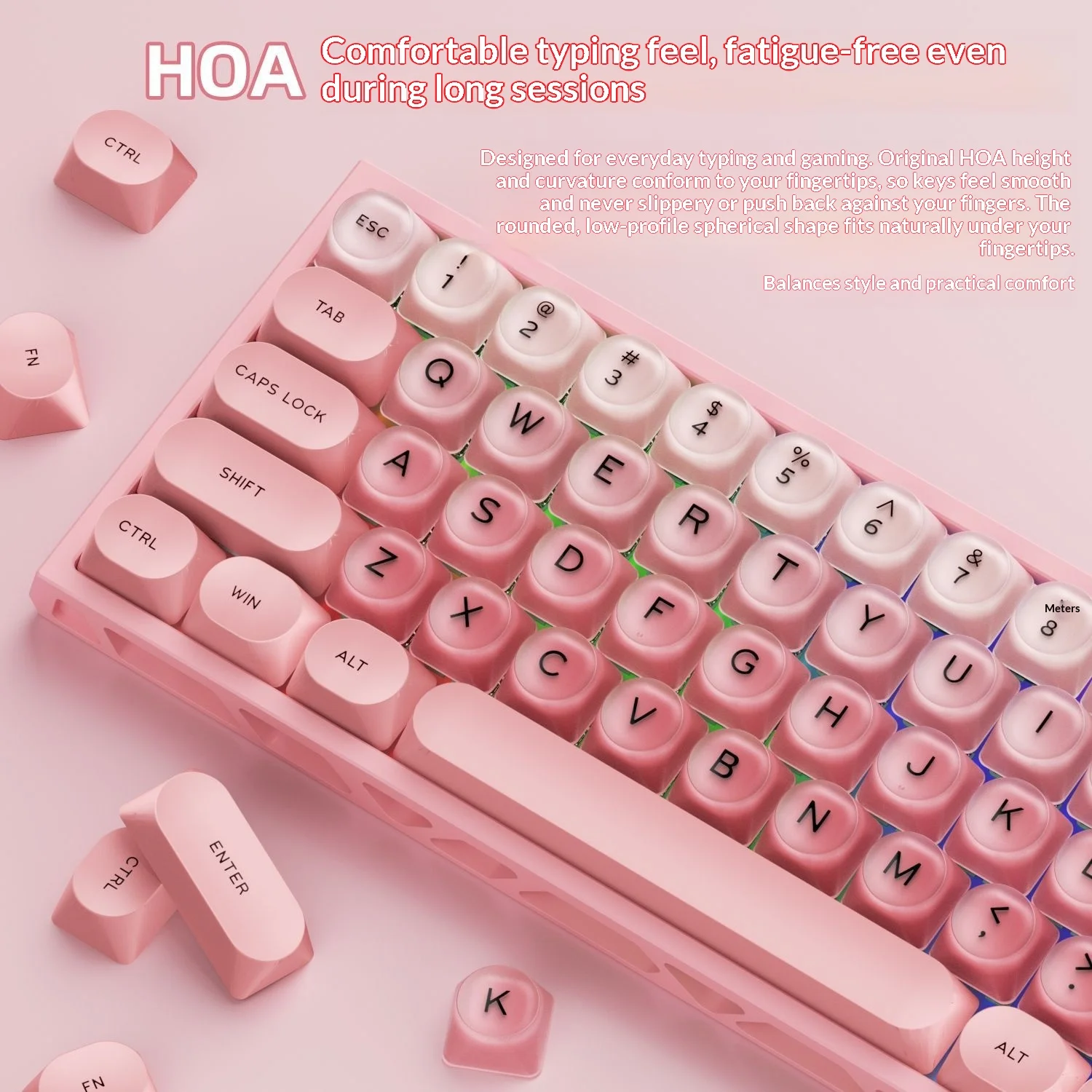 KUXM Foundation Theme Double-layer Jelly Keycaps, HOA Profile, 128 Keys for Mechanical Keyboard DIY