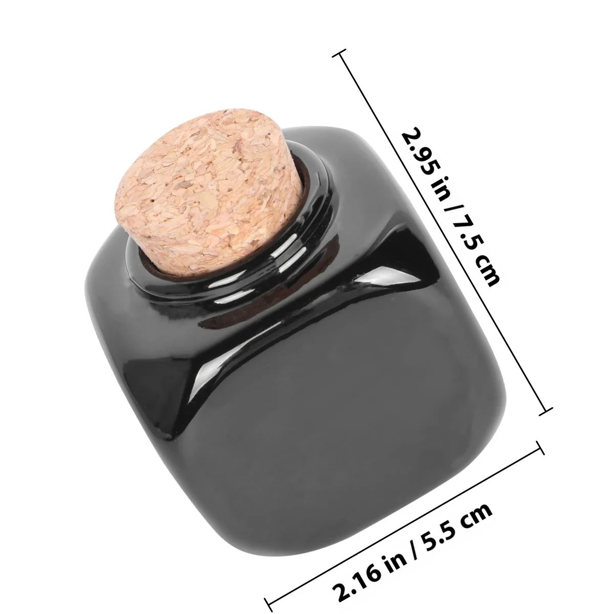 Bottiglia per liquido per manicure Tazza per medicinali per unghie in ceramica nera con vista chiara per contenitore per organizer portatile per la conservazione di polvere acrilica