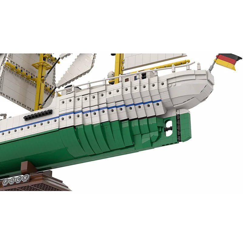 セーリングトレーニングシップ Moc ビルディングブロック Gorch Fock テクノロジーモジュラーレンガモデルギフトクリスマスおもちゃ DIY セット組み立て!