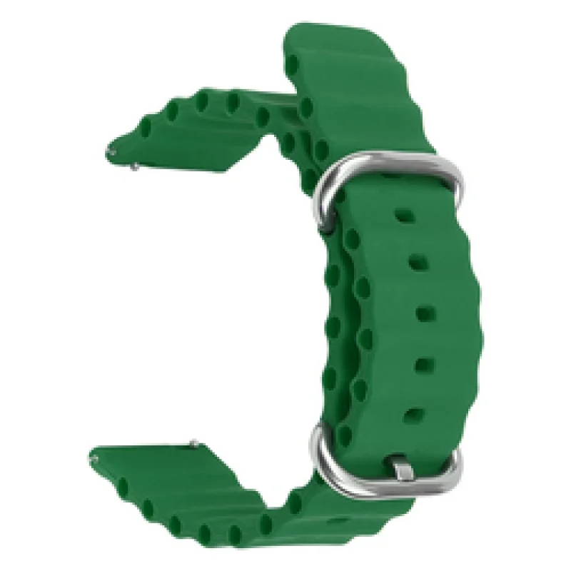 20mm 22mm Liberação Rápida Oceano Pulseira Dupla Fivela Pulseira De Relógio De Silicone para Samsung Galaxy Watch 4/5/5 pro