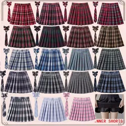 XS- 5XL Women Skirt Preppy Plaid Skirts Inner Shorts High Waist Chic Student Pleated Skirt Harajuku Uniforms Ladies Girls Dance