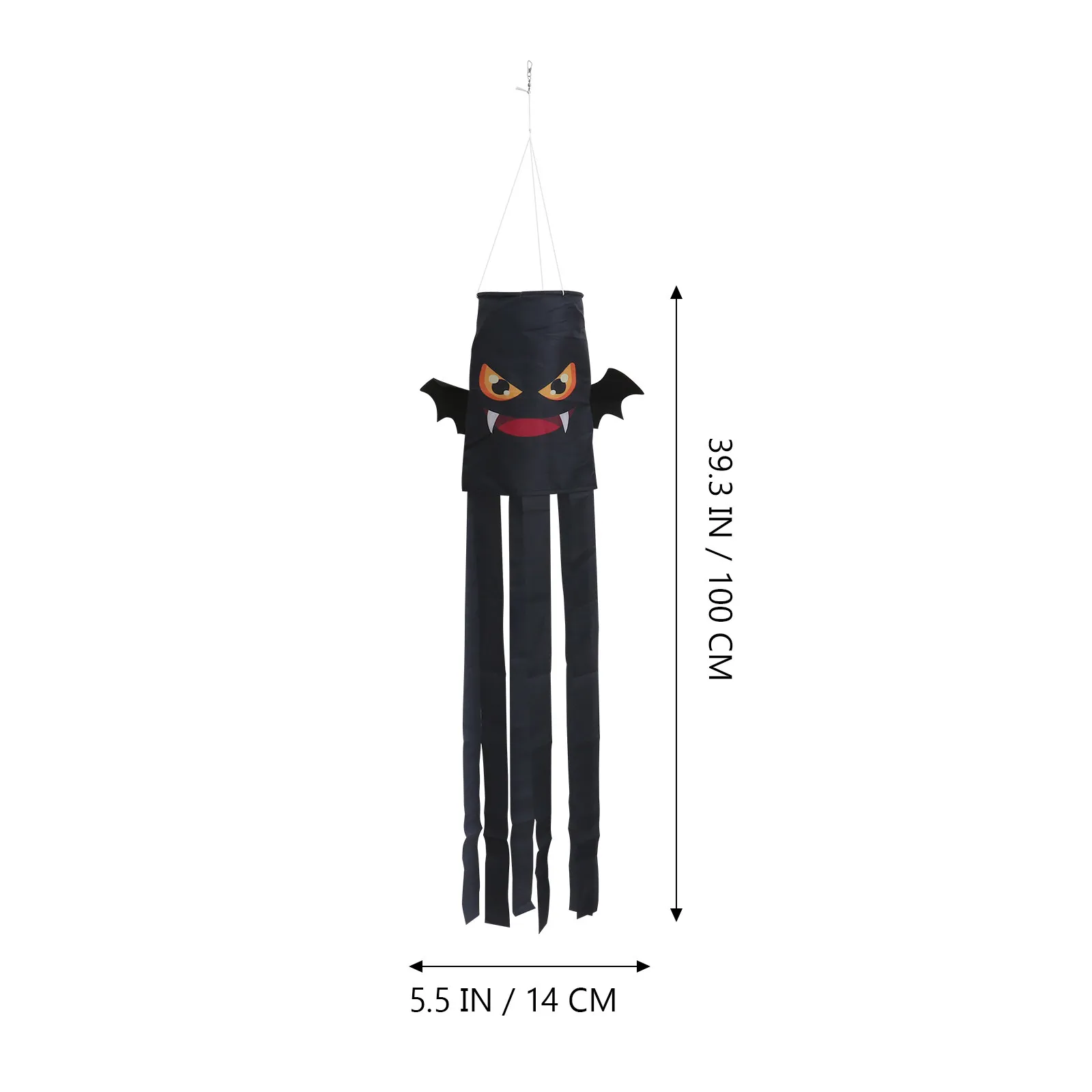 1Pcs Halloween Windsock Flag Polyester Outdoor Hanging Wind Direction Indicator Decor with Lanyard for Yard Garden Party
