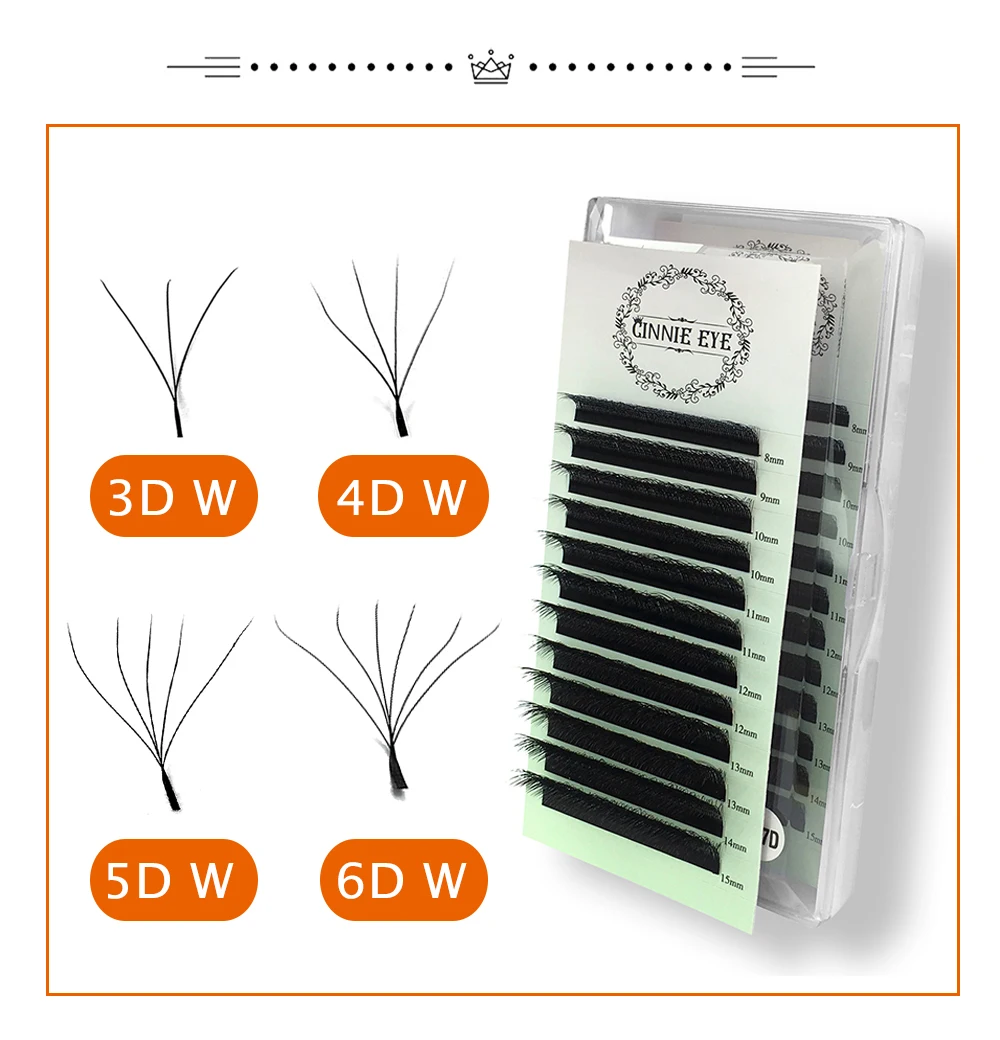 4D W Wimpernverlängerung 5D 3D Russland Volumen Wimpern Flauschige vorgefertigte Fächer Kleeblatt Nerz Faux Cil Lashes Dolly Hybrid Wimpern 3D Cilios – Detail 6