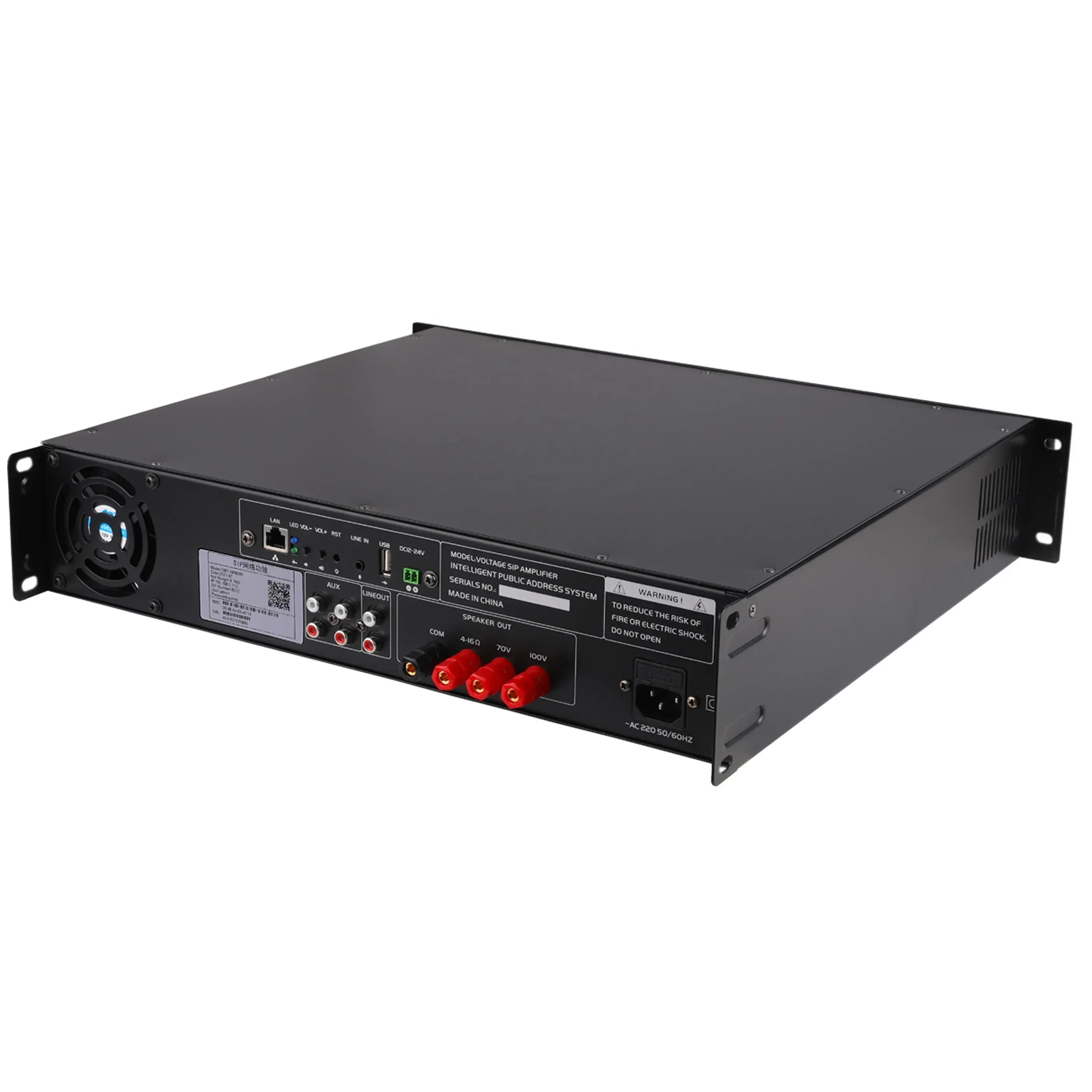 Audio 4 Channel Power Public Address Amplifier and Speakers Power Mixer Pa Amplifier