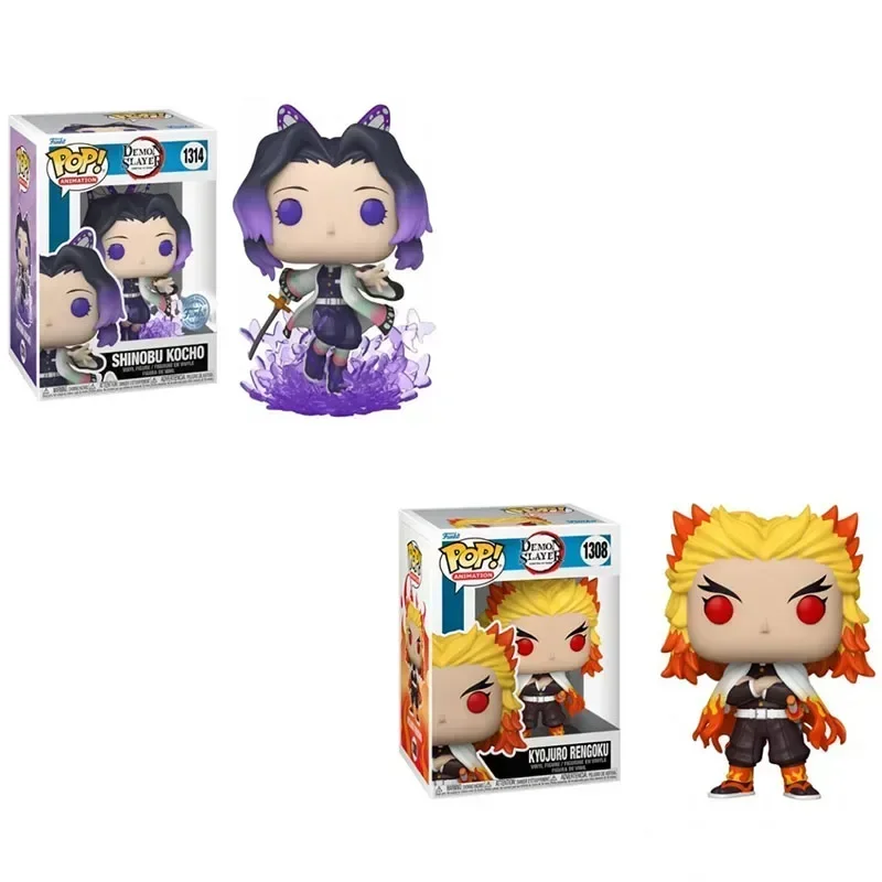 Funko Pop Animation Demon Slayer Shinobu Kocho 1314# Kyojuro Rengoku 1308# Vinyl Figure Model Toys for Children Birthday Gift