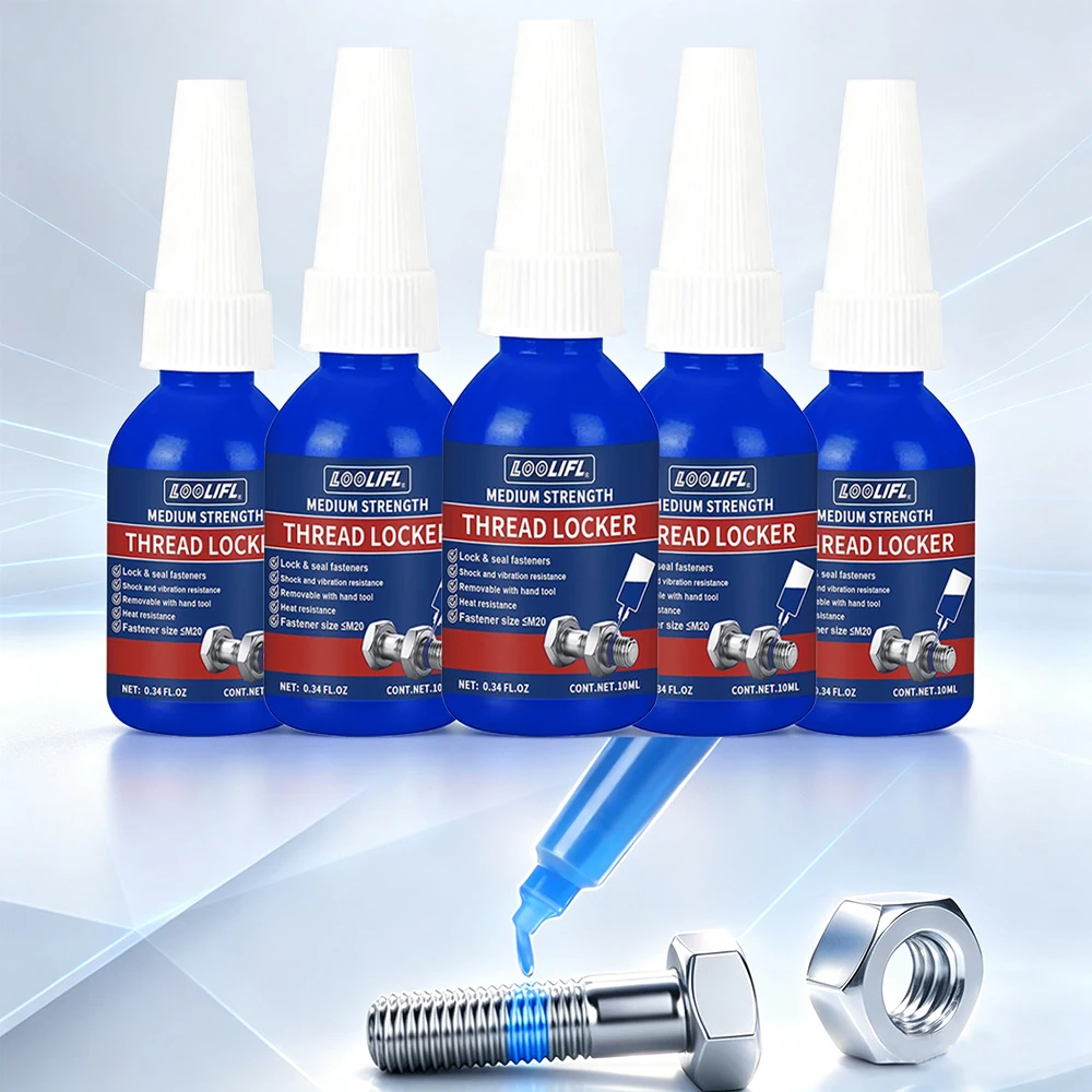 Blue Thread Locker Medium Strength Anaerobic Adhesive Screw Lock Glue Anti Vibration Prevent Loosening Metal Bolt Thread Sealant