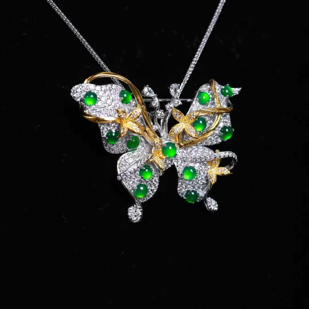 Men's and Women's Fashion Natural Green Jade Pendant Necklace Boutique Jewelry Chains