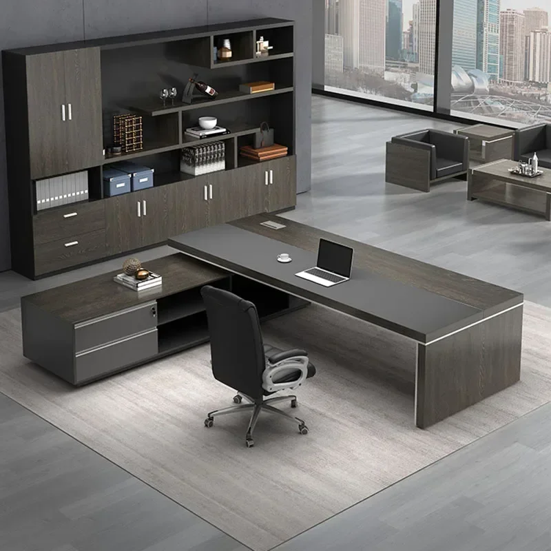 Long Corner Office Desk Laptop Standing Monitor Black Computer Desks Luxury European Escritorios De Ordenador Modern Furniture