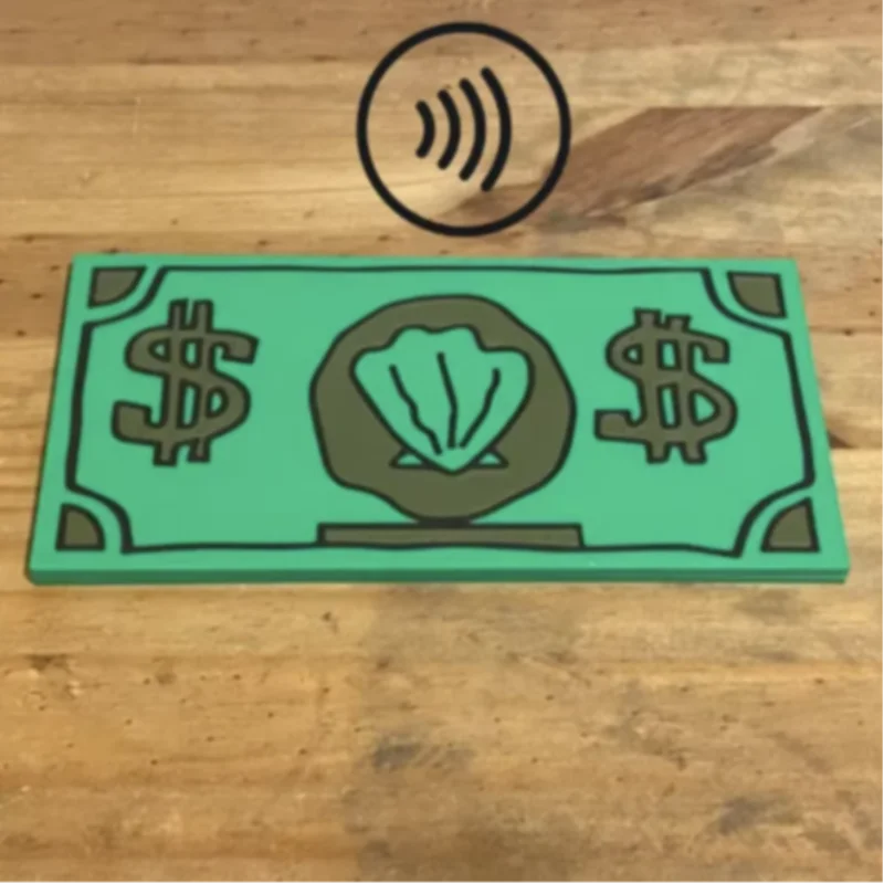 3D Printed Green Shell Dollar Card Holder Tap to Pay NFC Credit Card Protector Gift