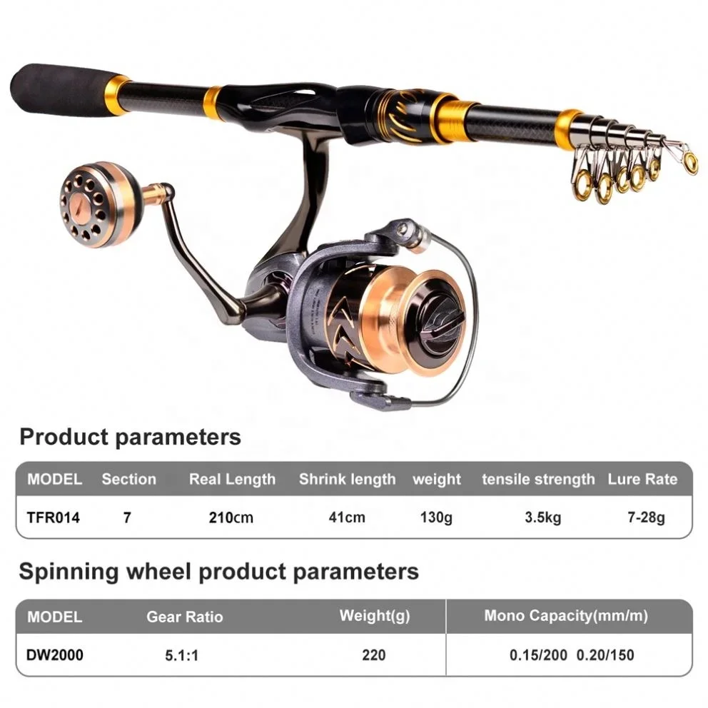 Baitcasting Reel and Rod Combo Kits Telescopic Pole with Spinning Reel Set Bass Fishing Tackle Gift