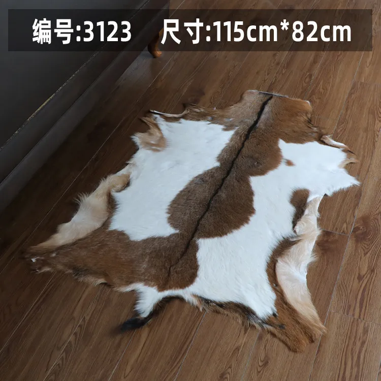 Unique Natural Goat Skin Rug Wool Leather Chair Cushion Carpet for living room, cat mattress, dog beds, area rug defect fur