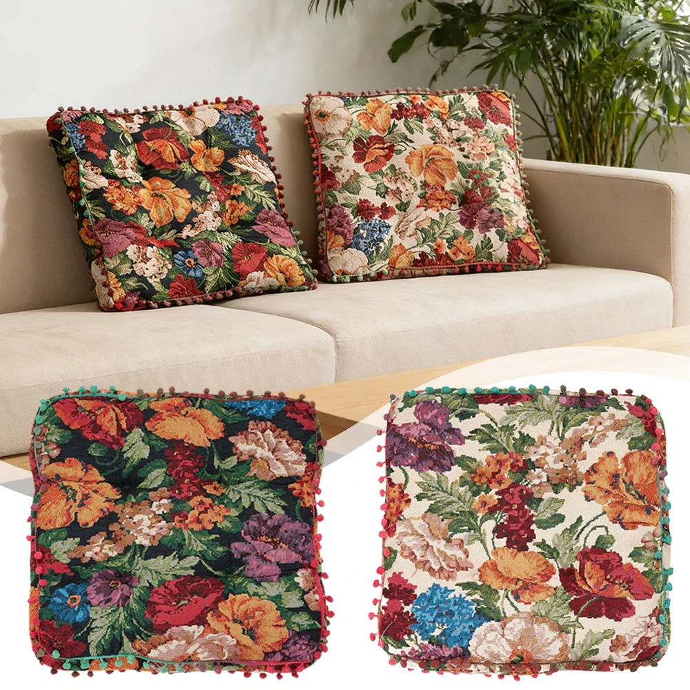 Square Seat Cushion Jacquard Embroidery Stool Backrest Pillow Office Computer Chair Protective Mat Seat Pad Buttocks Chair Mat
