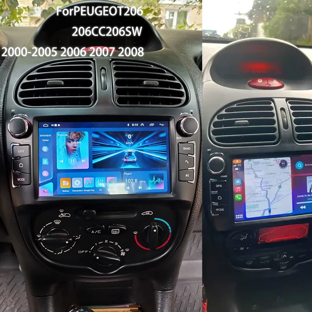 Suitable for PEUGEOT 206 Android 14 Car radio  206CC 206SW 2000-2005 2006 2007 2008 Multimedia player GPS Navigation Video WIFI