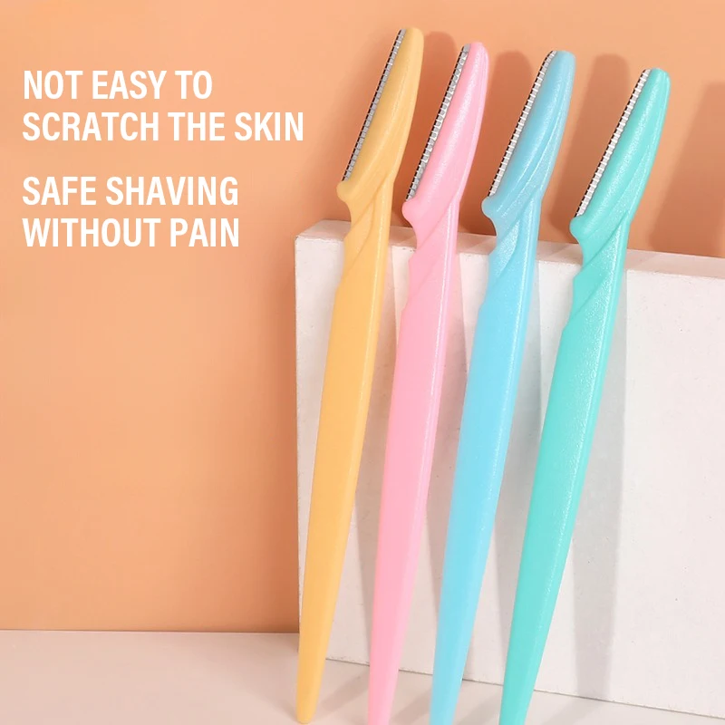 1-10개 눈썹 트리머 눈썹 면도기 안전 눈썹 정리 칼 휴대용 블레이드 얼굴 털 제거기 여성 메이크업 도구