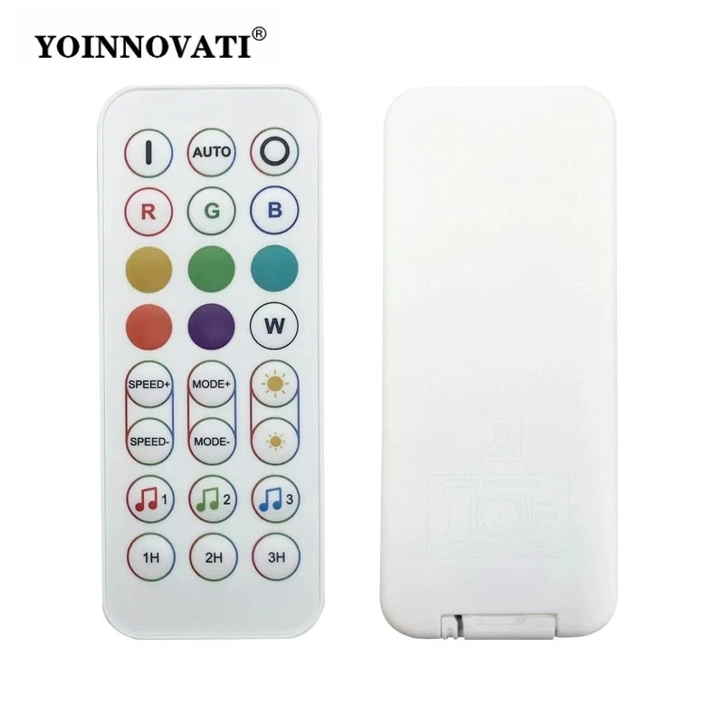 RF Remote Controller Mini RGB LED Strip Controller, RF24K Smart Color Changing Controller with Flowing Chasing Modes