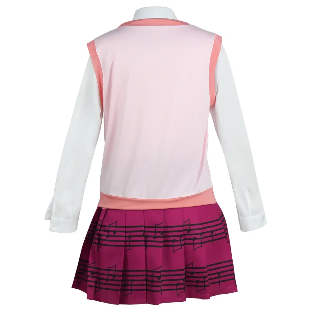 อะนิเมะเกม Danganronpa V3 Kaede Akamatsu ฆ่า Harmony คอสเพลย์เครื่องแต่งกายฮาโลวีนผู้หญิง JK เสื้อกระโปรงเสื้อกั๊ก Tie ถุงเท้า