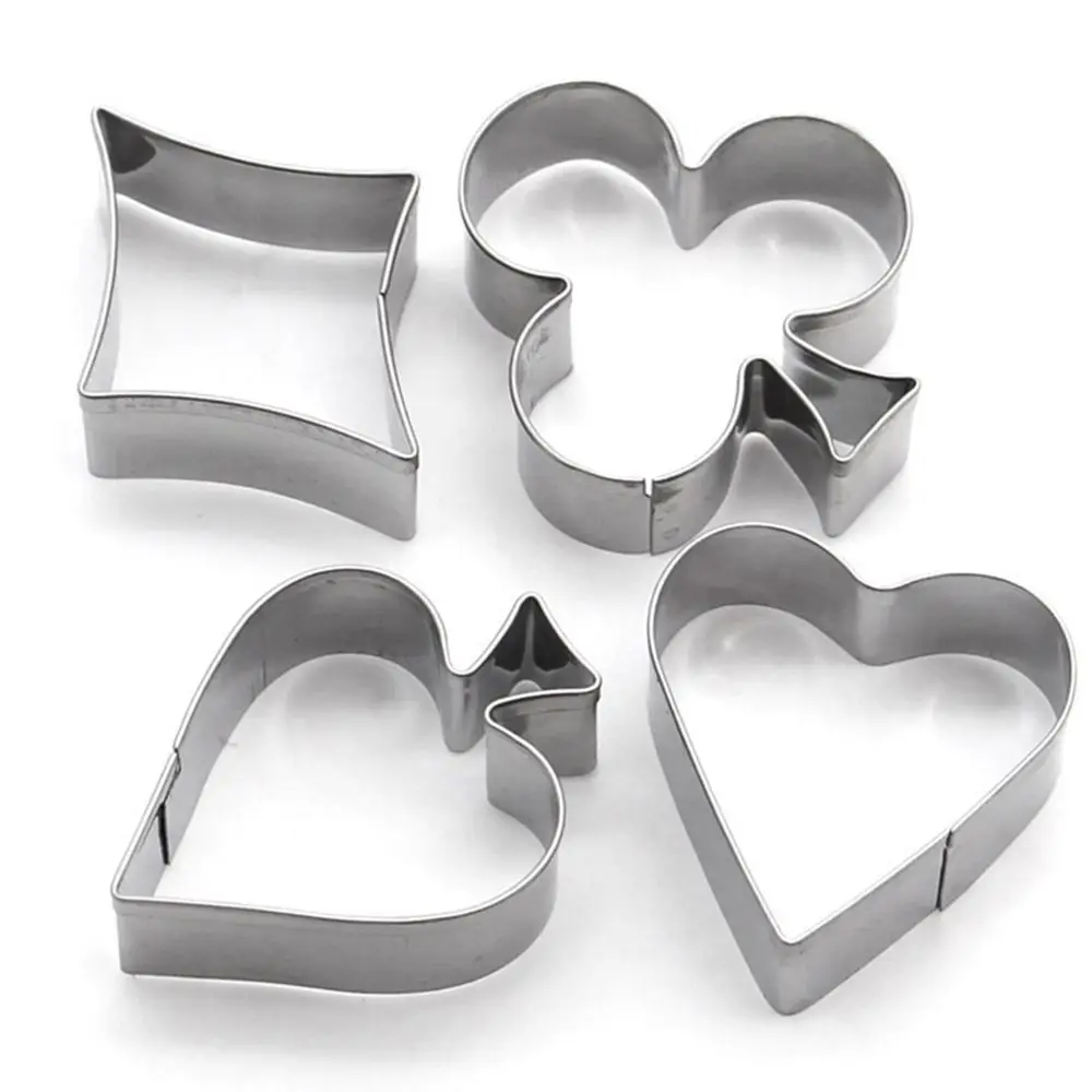 Fodant Tools Pastry Mold Cake Fondant Club Stainless Steel Cookie Cutter Biscuit Mould Playing Cards Shape