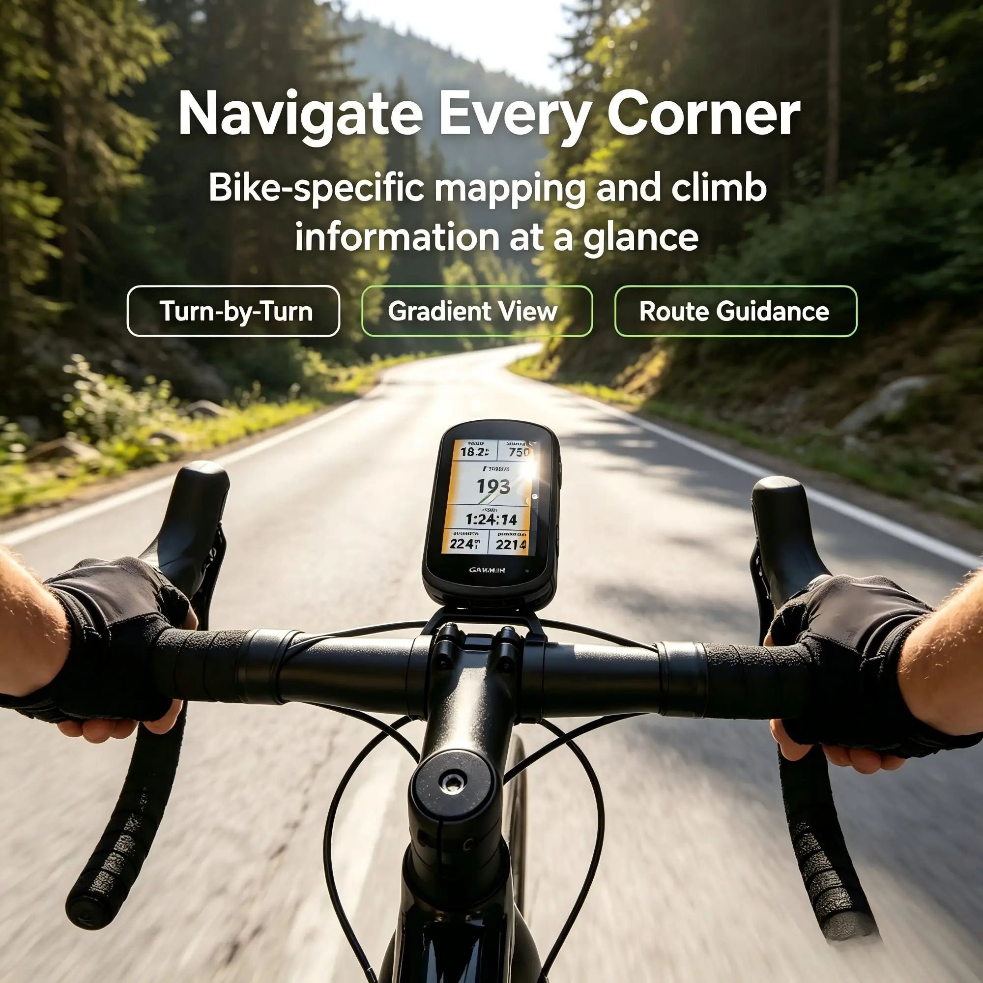 Garmin Edge 540 GPS Cycling Computer, Multi‑Band GNSS Bike Computer with ClimbPro Climb Planning, Stamina Insight, Route Navigation, ANT+ Bluetooth IPX7 Waterproof for Road MTB Gravel Bicycle, Support Strava & Smart Trainer