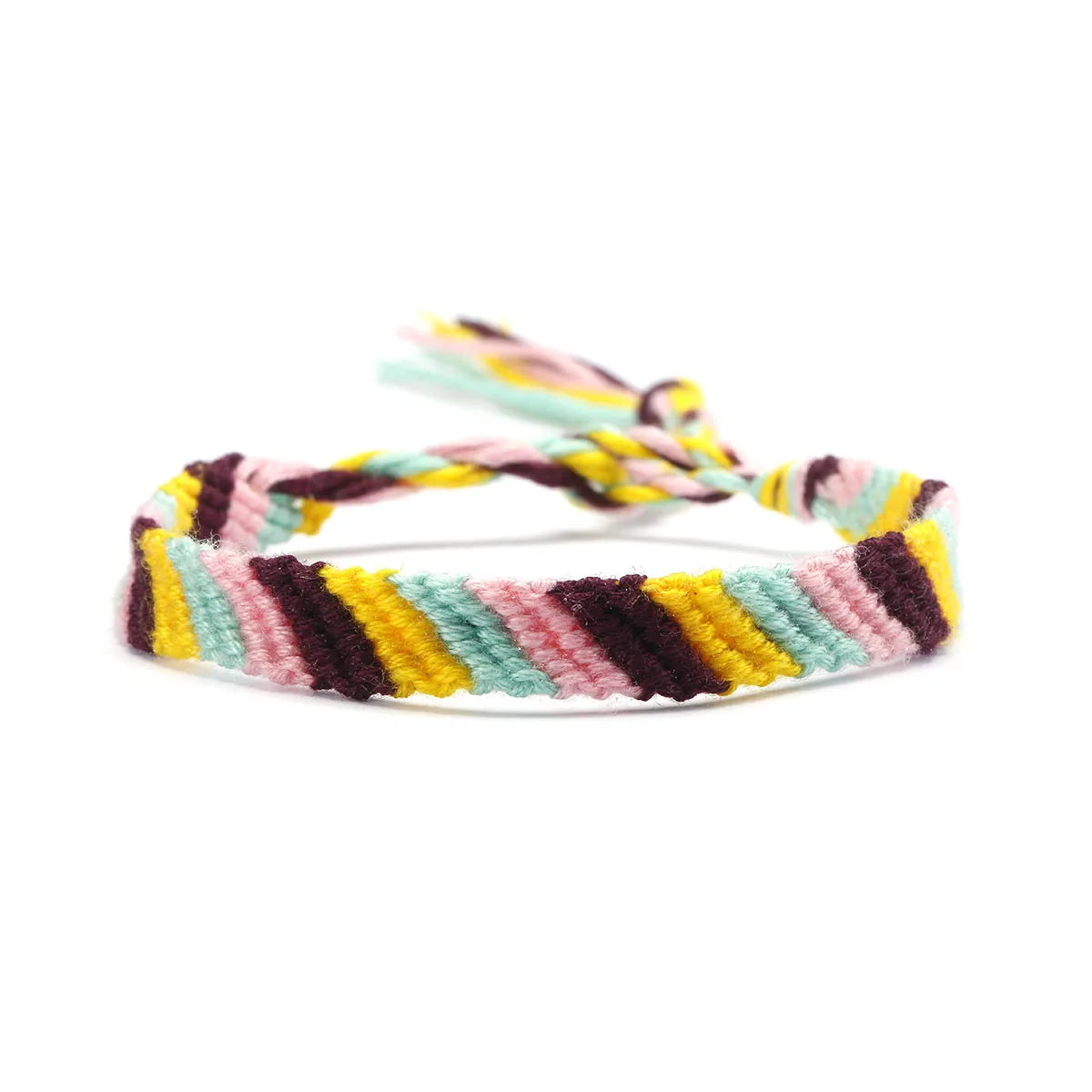 Multicolor Embroidery Sting Braided Surf Twill Bracelet Women 2024 New Fashion Cord Woven Handcrafred Summer Beach Jewelry Gift