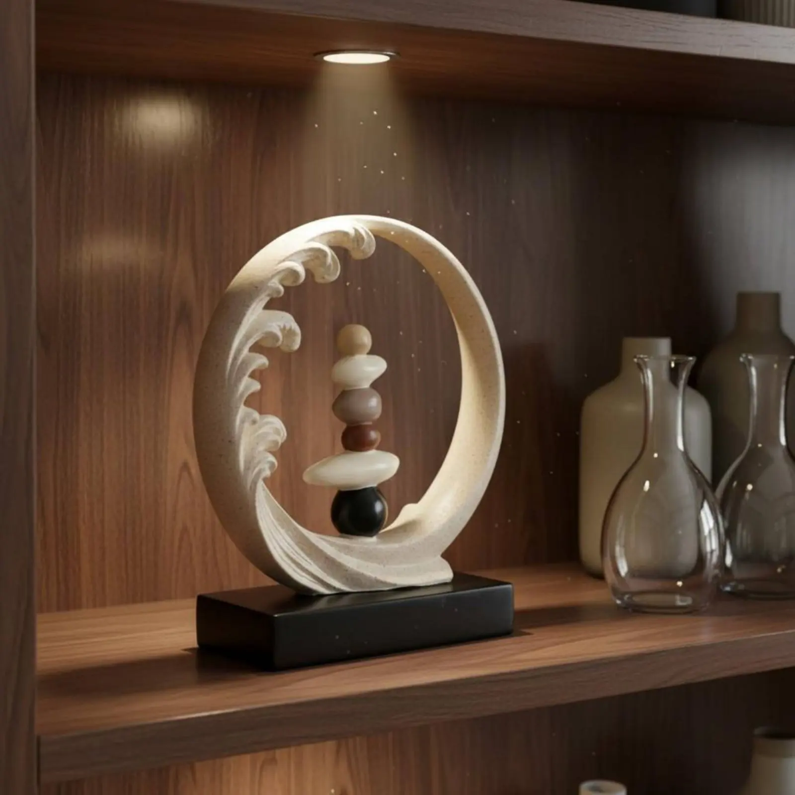 Abstract Resin Ornament Luxury Modern Table Statue Abstract Sculpture Gift Idea Sandstone Resin Statue Easy to Clean