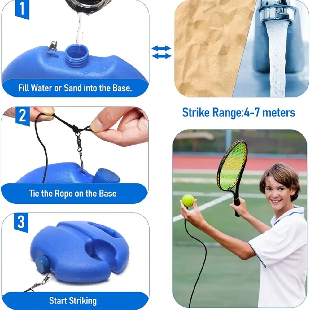 Professional Portable Self Training Tennis Trainers with String Ball, Heavy Duty Training Tool for Adult Teens Beginners