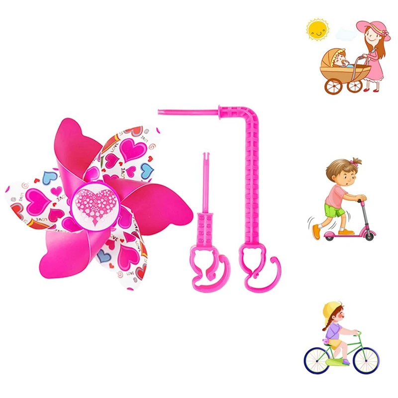 Baby Carriage Windmill Decoration,Flower Patterned Handlebar Windmill, Spinning Decoration Replacement For Bikes