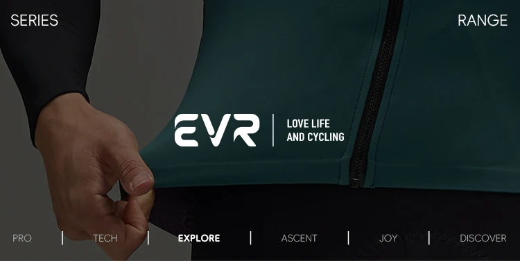 EVR Herren Winter Fleece Fahrradtrikot, Thermo-Langarm-Fahrradoberteil, winddichte, atmungsaktive Rennradjacke – Detail 1