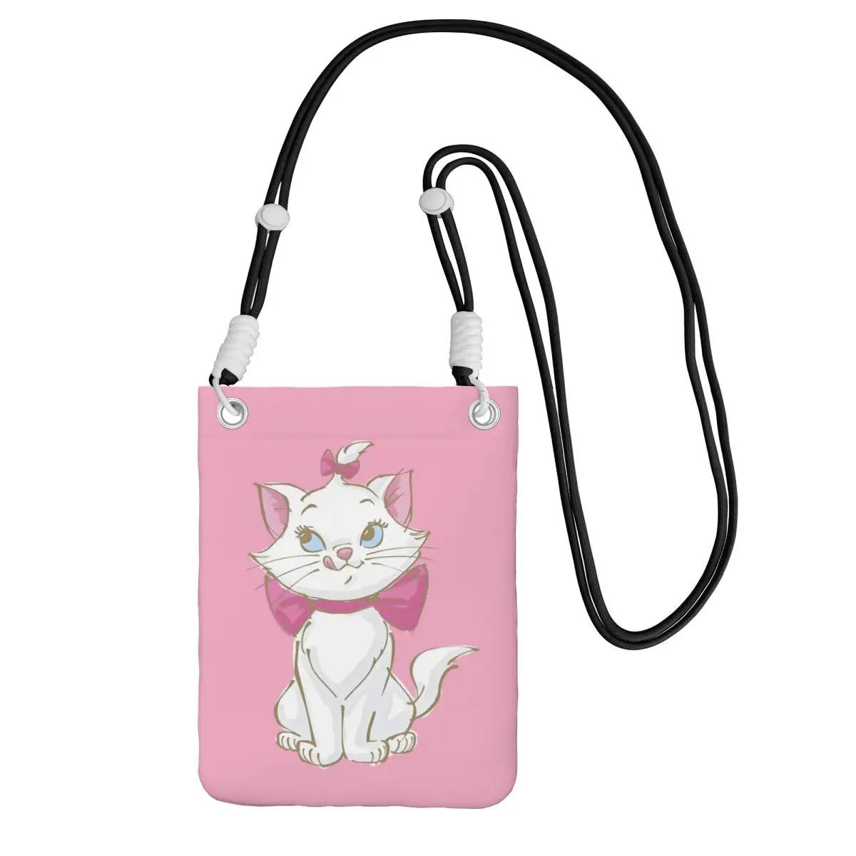 

Custom Marie Cat Smart Phone Wallet With Strap Cute Persian Cat Crossbody Bag Women Men Travel Hiking Mobile Phone Bag