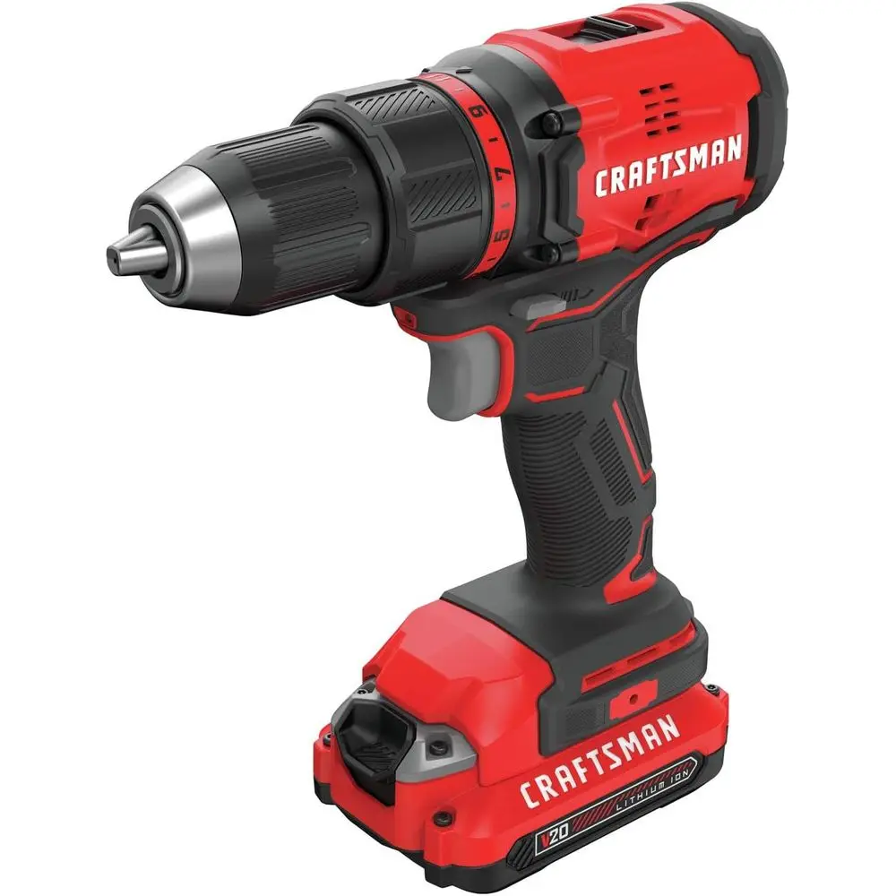 

20V Cordless Drill/Driver Kit, 1/2 Inch, with Battery and Accessories