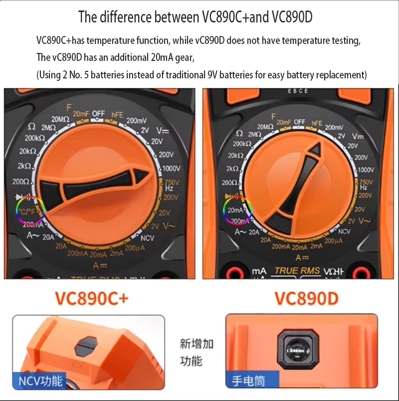 VC890D \ VC890C+digital multimeter high-precision multimeter capacitor anti burn