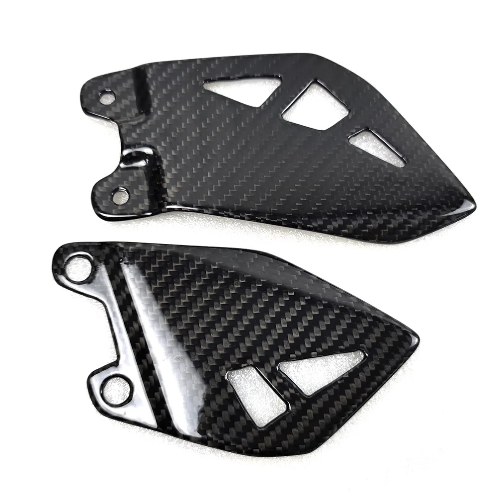 Carbon Fiber Motorcycle Foot Peg Heel Plates Guard Footrest Hanger Pedal Protector For Kawasaki NINJA ZX10R ZX-10R 2011-2022