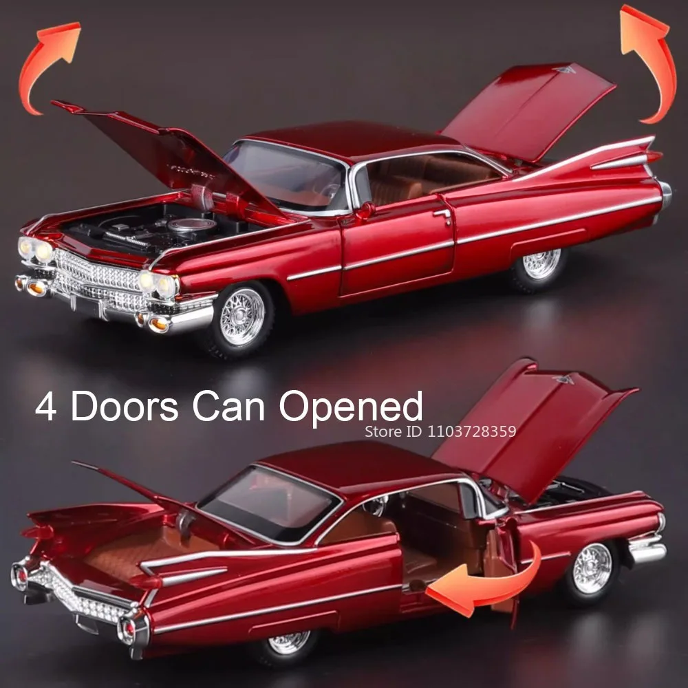 1:32 Eldorado Biarritz Ladegerät 1970 Auto-Spielzeugmodelle, Legierung, Druckguss, Fahrzeug, Spielzeug, Ton, Licht, Türen, geöffnet, zurückziehen, für Kindergeschenke – Detail 9