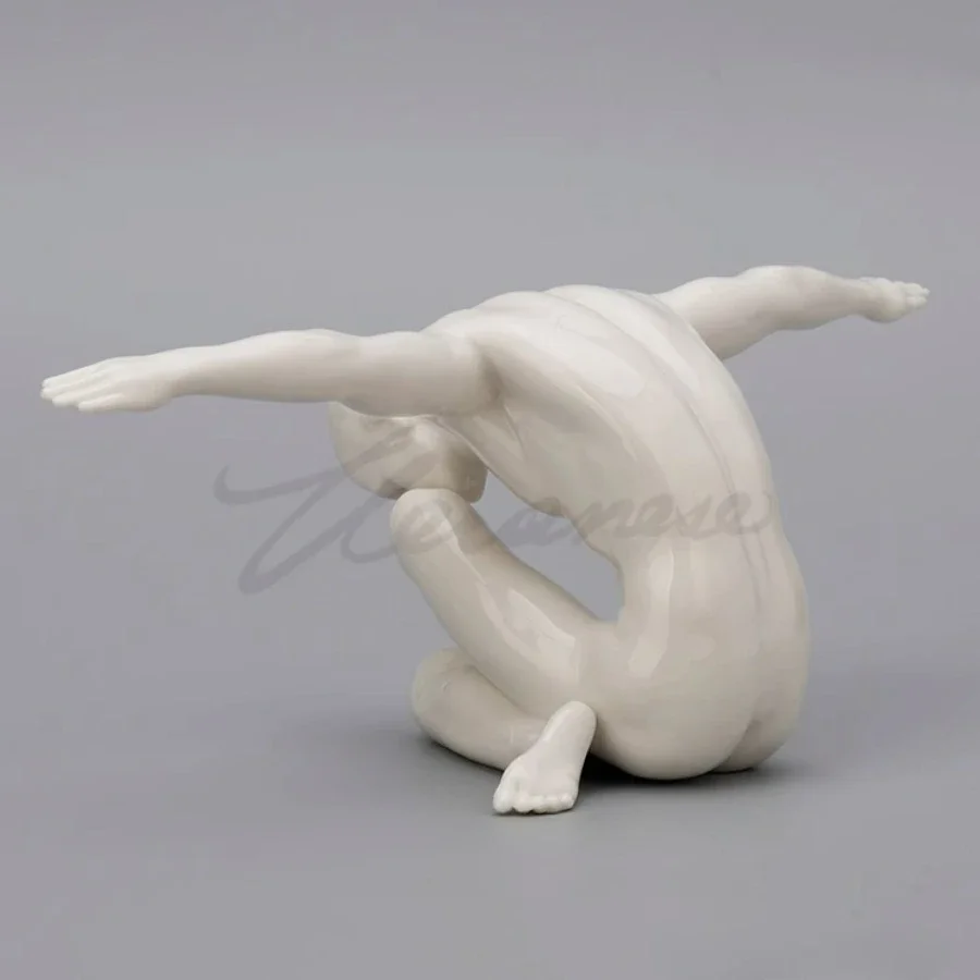 Ceramic Creative Abstract Body Art Sculpture Home Decor Nude Sculpting Figure Statue People Flying Figurine Birthday Gift