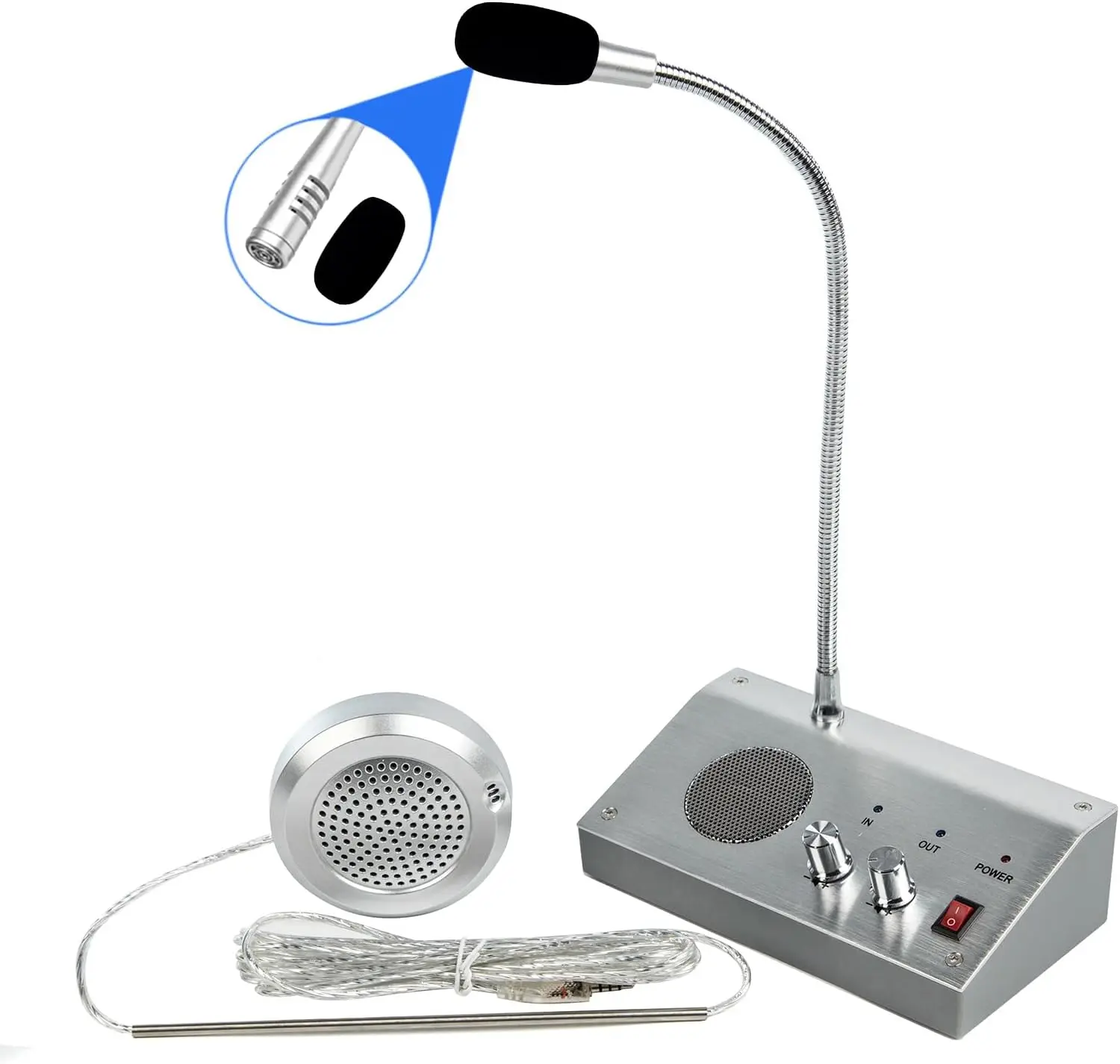 Home Security Zero-touch Loudspeaker Dual-way Interphone System For Bank Counter Ticket Office Hospital Window Intercom