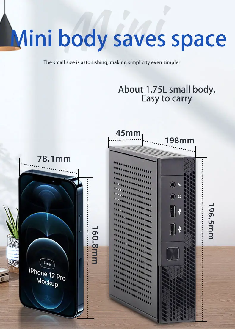 Mini PC desktop Intel per aziende - 16 GB di RAM 512 GB SSD Wifi5 Win11 pro Core I3/i5/i7/i9 I7-4th Computer da ufficio scolastico