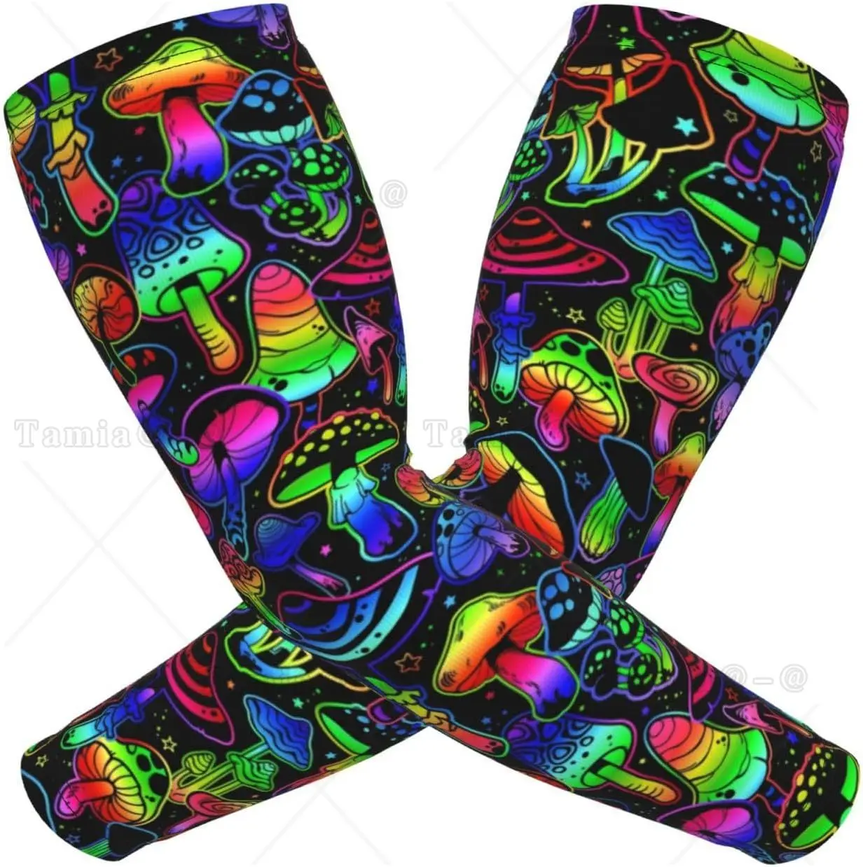 Mushroom Mens Arm Cooling Sleeves UPF 50+ UV Protection for Cycling Outdoor Sports