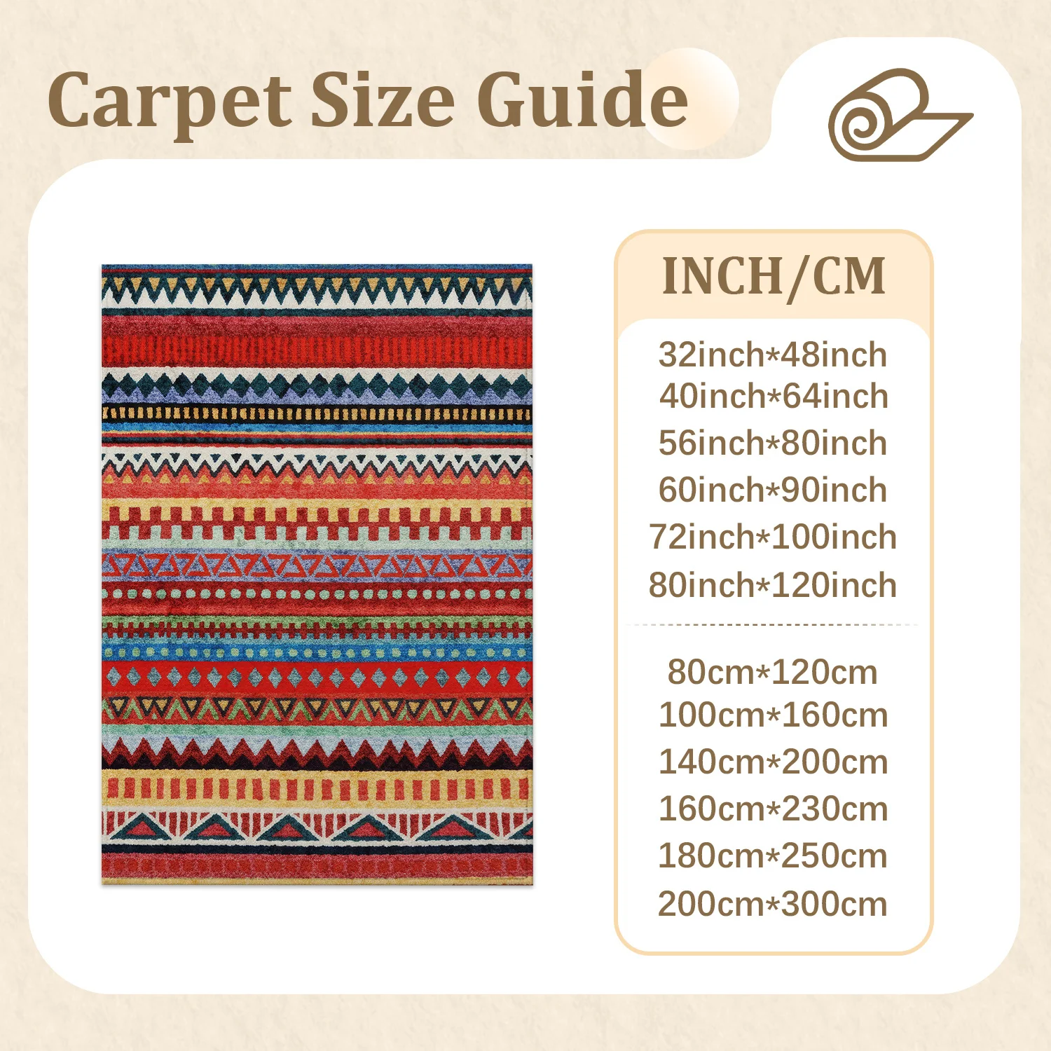 Large Indoor Area Rug, Soft Velvet Low Pile, Non-slip Dotted Backing Machine Washable Bohemian Tribal Geometric Stripe Rug for Living Room Bedroom Entryway, Vibrant Ethnic Style Floor Rug for Home Decor