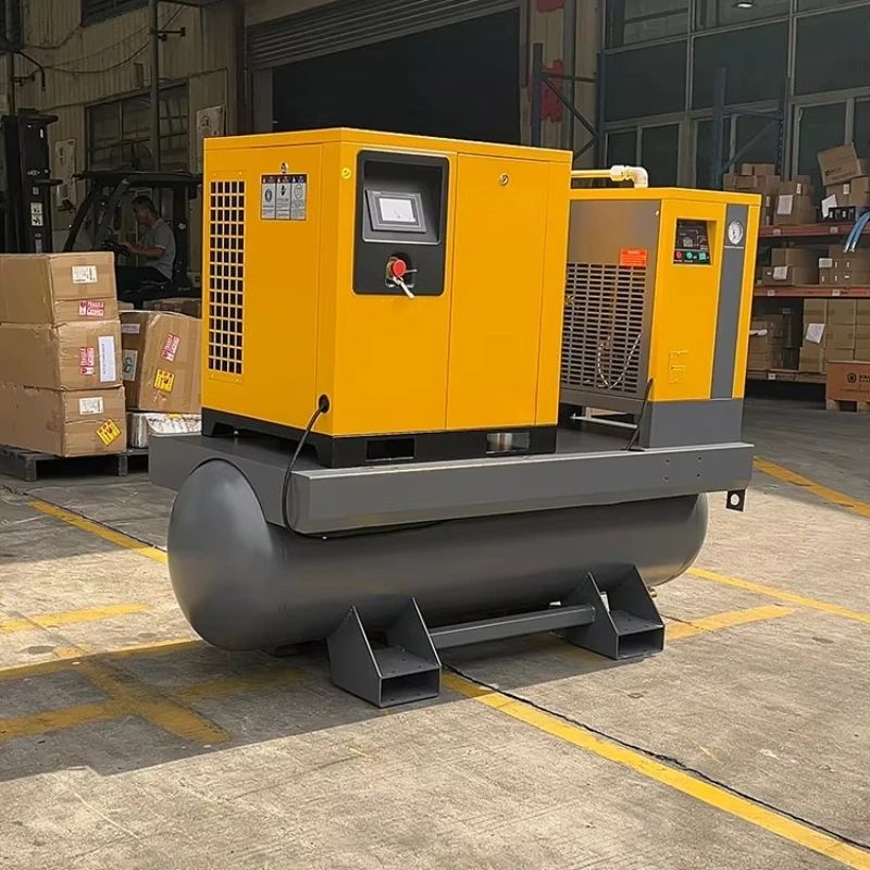 Air Compressor 7.5KW 15HP Permanent Magnet Frequency Conversion Lubricated Screw Air Compressor with Engine 7-16 Bar Pressure