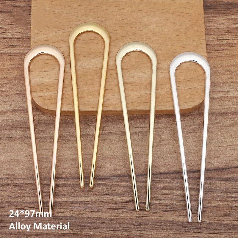 BoYuTe (20 Pieces/Lot) Alloy Jewelry Accessories 24*97mm U Shape Hair Fork Hairpin Handmade Materials Diy Findings