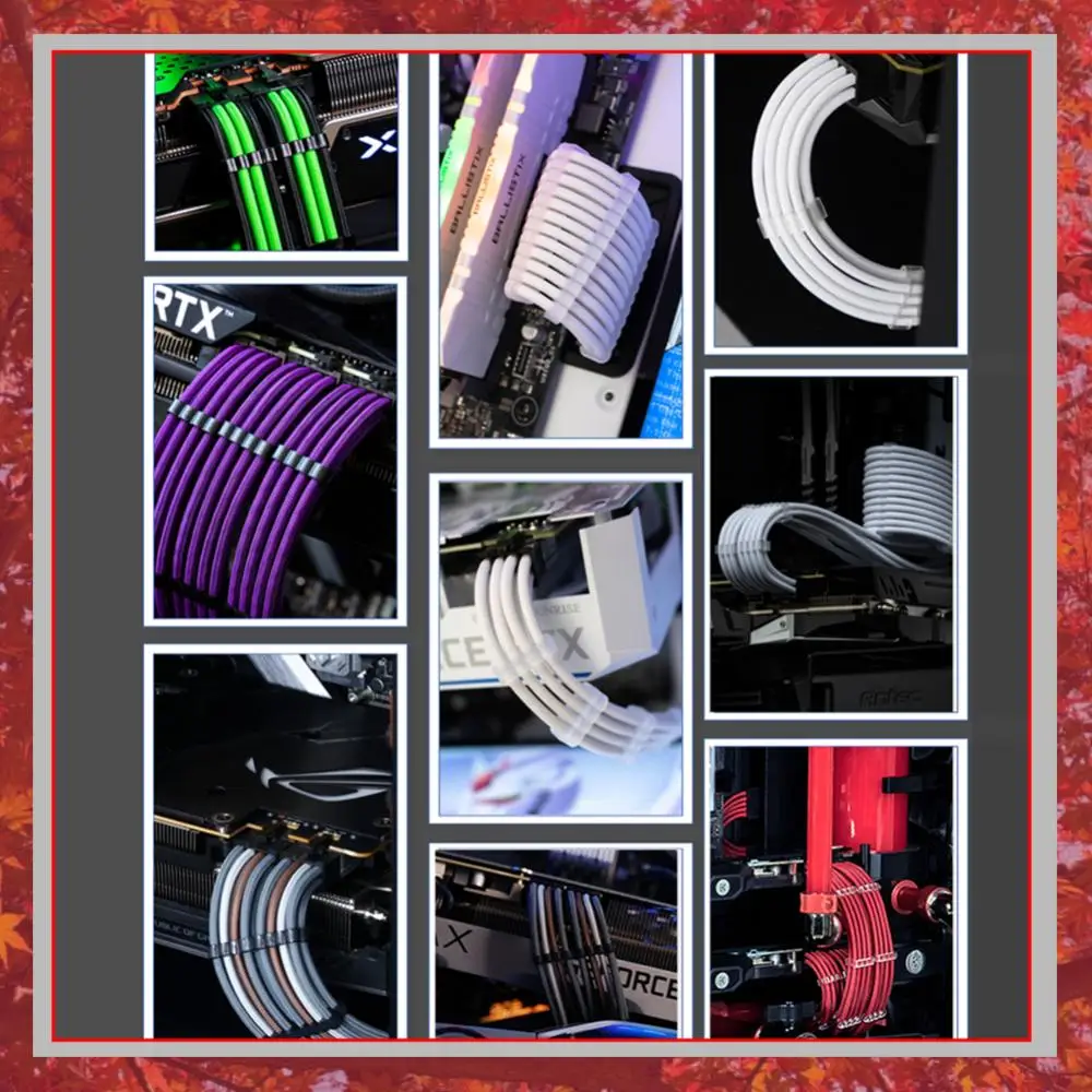 24pcs Computer Cable Manager Clamp Clips 24Pin 8Pin 6Pin Wire Organizer Combs Acrylic for 3.0-3.6mm PC Power Cables Wiring