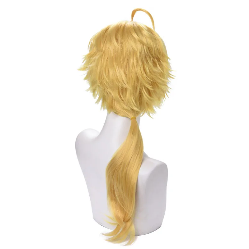 شعر مستعار اصطناعي بطبقات شعر طويل أحمر مقاوم للحرارة ذيل سحب زي الحفلات #5