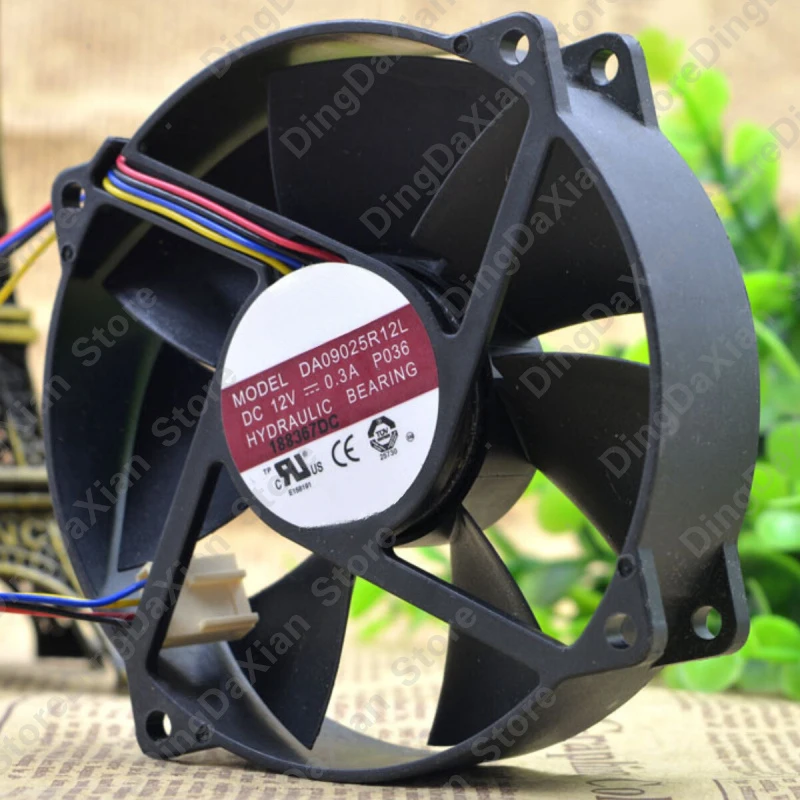 l 1PCS For AVC DA09025R12L | 12V 0.3A | 9CM | Round CPU Silent Speed Control Fan