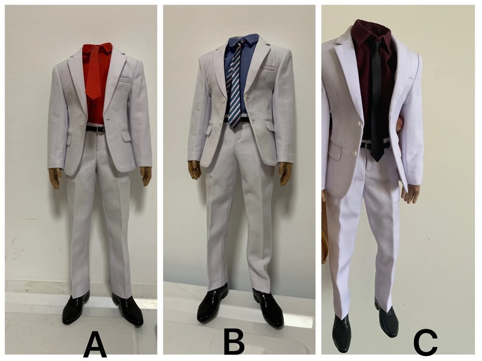Toy Center 1/6 Scale Male Casual White Wedding Suit Shirt Man  Clothes Model Fit 12'' Soldier Action Figure Body Dolls