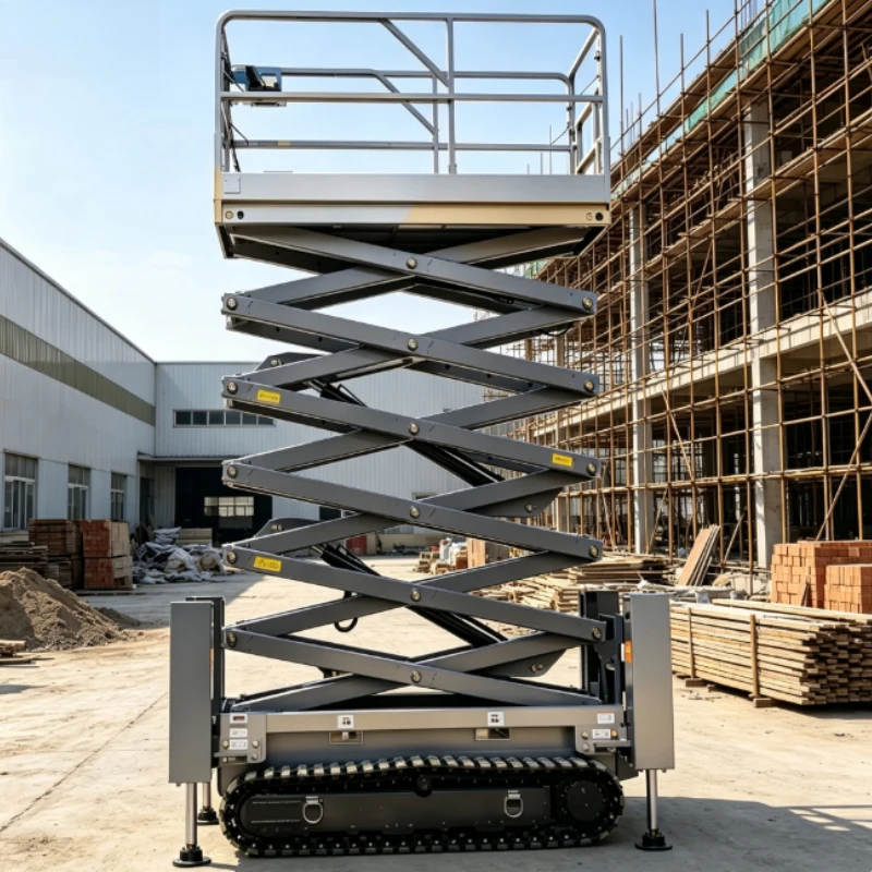 14m Self Propelled Mobile Aerial Lift Foldable Hydraulic Scissor Cart Logistics Company Auxiliary Equipment
