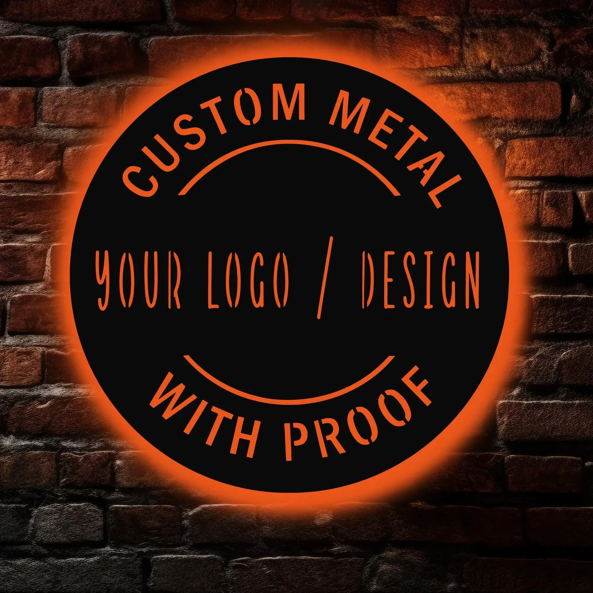 Custom Your Logo Metal Wall Sign w/ RGB LED Light, Custom Logo Sign, Business Logo, Your Words Sign, Custom Logo Office Sign