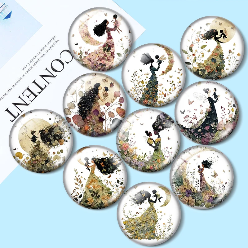 Mothers Day 12/18/20/25mm glass cabochon  bracelet pendant rings for jewelry demo earrings back Making findings