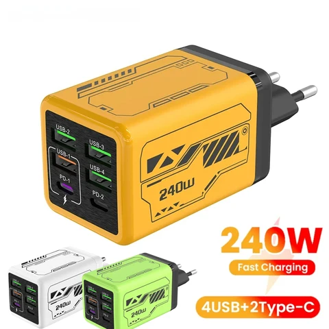 240W 6-Port USB-C PD Fast Charger for iPhone and Samsung — фото модели