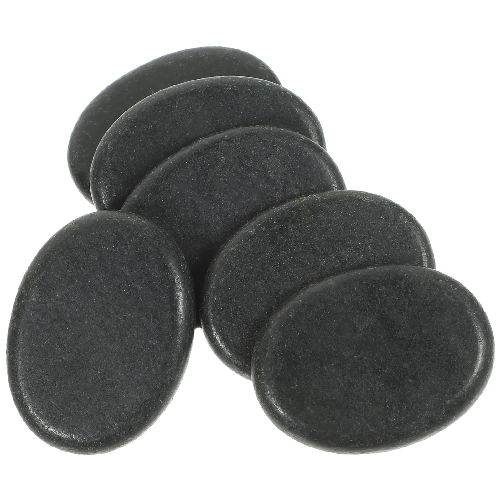 

6pcs Volcanic Massage Stones Spa Tools Relaxation Healing Pain Relief Black Basalt Foot Massager Manual Pebble